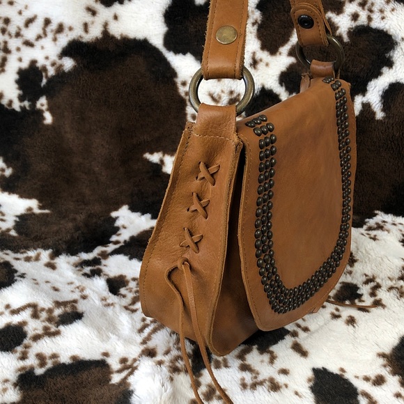 McFadin Western leather studded fringe saddle bag Texas Rodeo Cowgirl - Picture 6 of 16